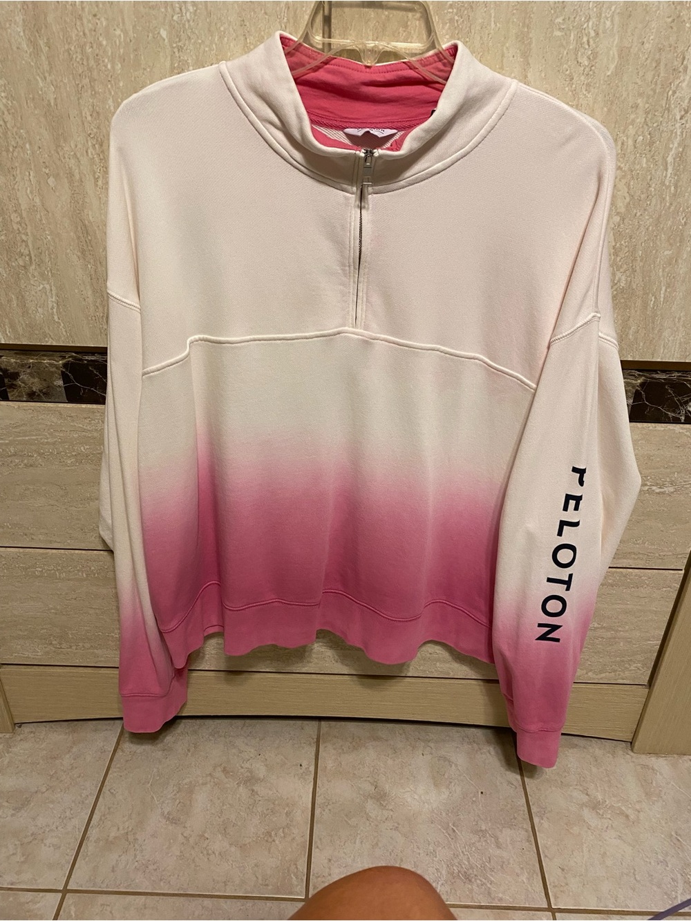 Peloton Women's Pink Ombré Half-Zip Sweater